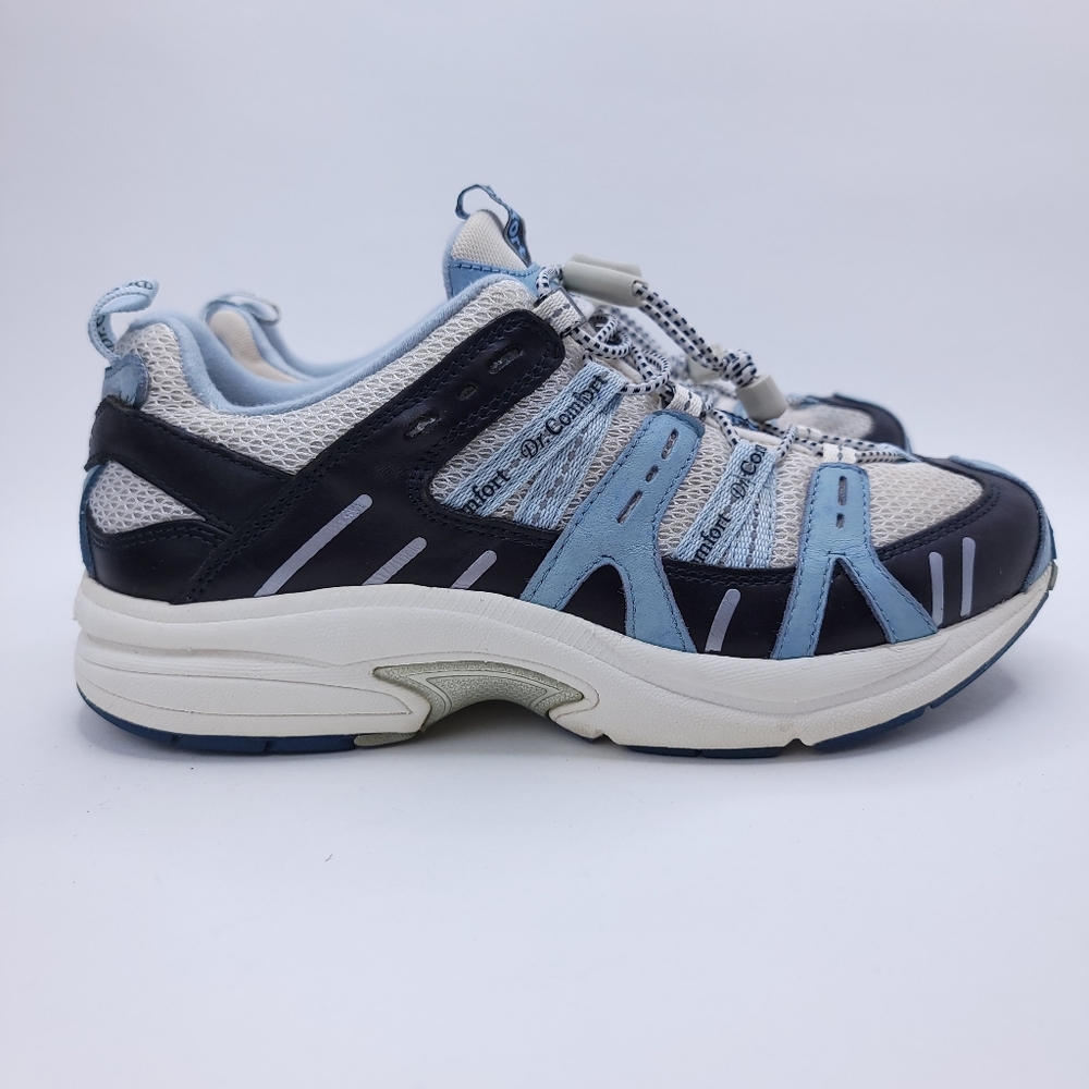 Dr. Comfort Women's Comfort Control White/Blue Athletic Diabetic Shoes Size 8.5
